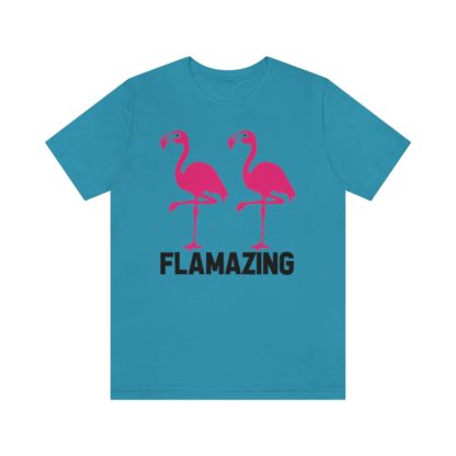 Flamazing Pink Flamingo Couple Unisex Jersey Short Sleeve Tee - Image 4