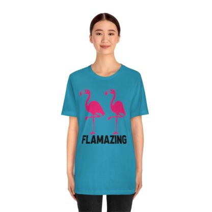 Flamazing Pink Flamingo Couple Unisex Jersey Short Sleeve Tee - Image 5