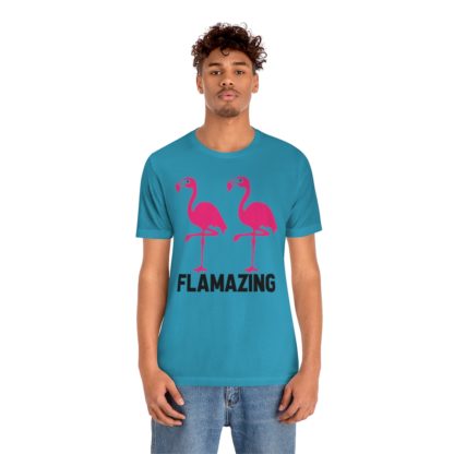 Flamazing Pink Flamingo Couple Unisex Jersey Short Sleeve Tee - Image 6