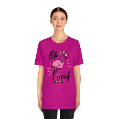 Oh Flock Funny Pink Flamingo Unisex Jersey Short Sleeve Tee - Image 8