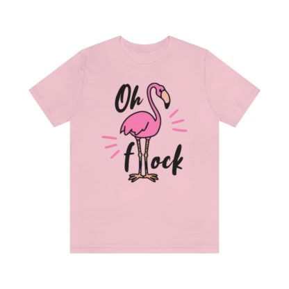 Oh Flock Funny Pink Flamingo Unisex Jersey Short Sleeve Tee - Image 10