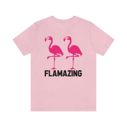 Flamazing Pink Flamingo Couple Unisex Jersey Short Sleeve Tee - Image 7