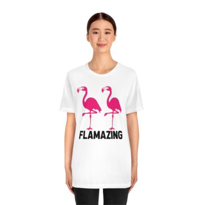 Flamazing Pink Flamingo Couple Unisex Jersey Short Sleeve Tee - Image 2