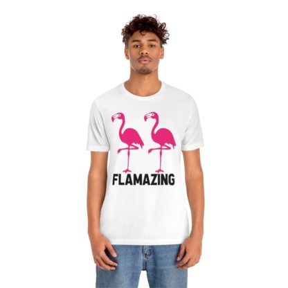 Flamazing Pink Flamingo Couple Unisex Jersey Short Sleeve Tee - Image 3