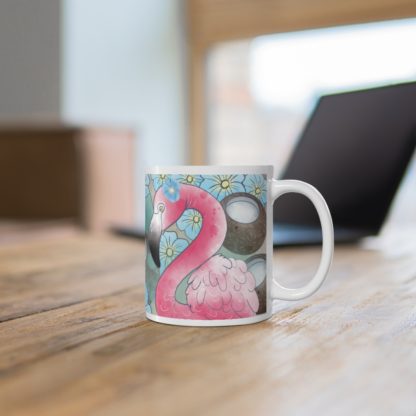 Tropical Flamingo And Coconuts Ceramic Mug 11oz - Image 7