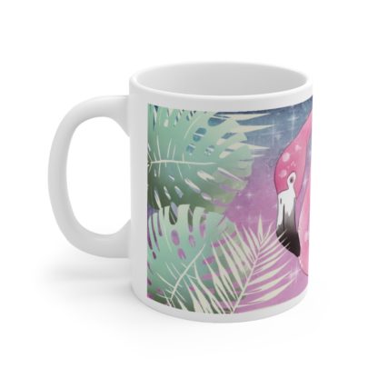 Flamingo In The Night Art Ceramic Mug 11oz - Image 2