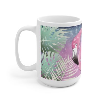 Flamingo In The Night Art Ceramic Mug 15oz - Image 2