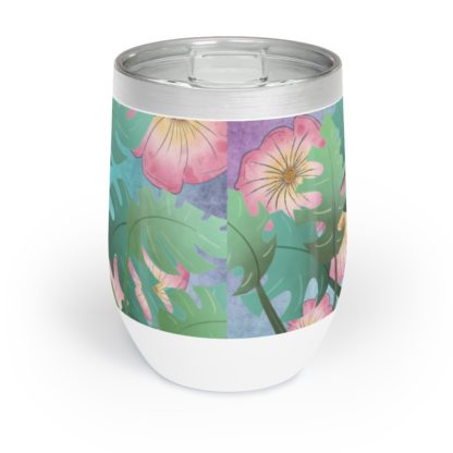 Tropical Flamingo And Flowers Art Insulated Hot And Cold Tumbler - Image 2