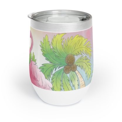 Flamingo Love Coconut Palm Trees Art Hot And Cold Insulated Tumbler - Image 3