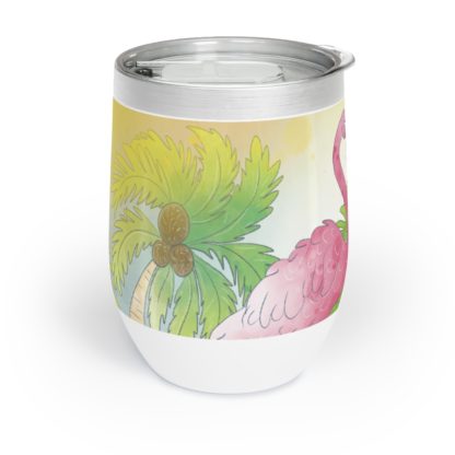 Flamingo Love Coconut Palm Trees Art Hot And Cold Insulated Tumbler - Image 4